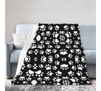 QAZWZML bear paw print Printed bed blanket multi-yard flannel blanket home decor gift 4 sizes 80"x60"