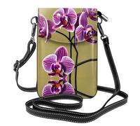 QAZWZML Beautiful Orchids Small crossbody phone wallet with flip cover, perfect for shopping, travel, and everyday use.