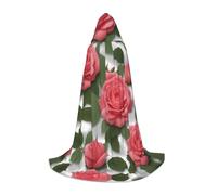 QAZWZML Beautiful Pink Roses Medium Printed Teen Cloak Cosplay, Stage Performance and Daily Cosplay Wholesale
