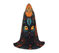 QAZWZML big-faced cats head M prints Capes Stage Performances, Theater Performances, Cosplay Youth Hooded Capes