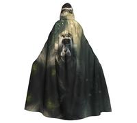 QAZWZML big monkey Printed Hooded Cape with Bow Tie and Zipperless Design, Suitable for Parties, Cosplay, and Themed Costumes