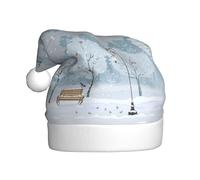 QAZWZML Birds in the park on a snowy day Printed Christmas hat, adult-sized holiday decorative hat, suitable for Christmas parties, clothing accessories