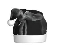 QAZWZML Black And White Two Elephants Printed Christmas decorative hats, adult Christmas hats, holiday party supplies for men and women