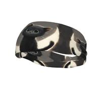 QAZWZML Black Kitten and the Moon prints headbandsweat absorbing and breathable neutral strap, suitable for gym and outdoor activities