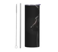 QAZWZML Black Labrador Stainless Steel Travel Mug with a Printed Straight Body Suitable for Both hot and Cold Beverages