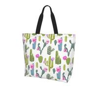 QAZWZML Blooming Cactus Printed Women's Large Capacity Shopping Bag Handbag and Shoulder Bag Essential for Commuting and Shopping
