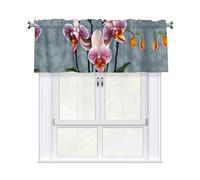 QAZWZML Blooming Orchids Patterned Curtains, Rod-Style Short Curtains, Suitable for Kitchen, Living Room, Bathroom and Bedroom Decor.