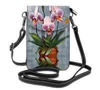 QAZWZML Blooming Orchids Small crossbody phone wallet with flip cover, perfect for shopping, travel, and everyday use.