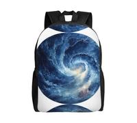 QAZWZML Blue circle prints men's and women's large laptop backpacks with compartments, waterproof travel backpacks, durable Oxford bags
