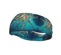 QAZWZML Blue Ringed Octopus prints headbandsweat absorbing and breathable neutral strap, suitable for gym and outdoor activities