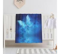 QAZWZML Blue Starry Butterfly GalaxyBaby swaddle blanket, perfect for newborns, crib blankets, for use in the crib, naptime, or daycare