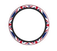 QAZWZML British flag prints Elastic car steering wheel protective cover, universal anti slip and wear-resistant automotive parts