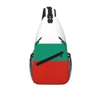 QAZWZML Bulgarian Flag Crossbody Sling Bag, White Green Red, One Size, Polyester, Contemporary, Zipper, Anti-Theft, Animal Print