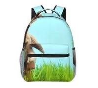 QAZWZML Bunny on Green Grass Laptop Backpack - Lightweight Daypack for Travel, Hiking, Business, Camping & Gym