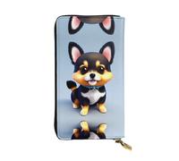 QAZWZML Card Love Fancy Puppy Leather clutch wallet, suitable for men or women long wallet, size 2.5 * 10.5 inches