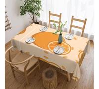 QAZWZML cartoon fresh orange Printed tablecloth, made of thick polyester with lace trim, suitable for dining rooms, picnics, and weddings
