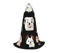 QAZWZML Cartoon puppy doll Printed Medium Capes Stage Performances, Theater Performances, Cosplay Youth Hooded Capes