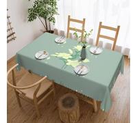 QAZWZML Cartoon White Lilies Patterned Tablecloth, Square lace-Trimmed Tablecloth, Home décor Suitable for Dining Tables and picnics.