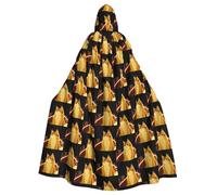 QAZWZML Cat looking up Stylish patterned hooded cape, warm cloak suitable for holiday parties, dances or gatherings.