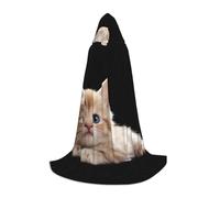 QAZWZML Cat under the moon Printed Medium Capes Stage Performances, Theater Performances, Cosplay Youth Hooded Capes