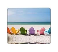 QAZWZML Chairs Beside The Blue Sea Sky Printed Desktop Mouse Pad Desktop Gaming Mouse Pad Suitable For Office And Gaming 8.3 x 10.3 in
