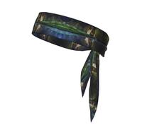 QAZWZML Chalet by the lake printing sports headband for men and women, sweat-absorbing headband for badminton, mountaineering and cycling