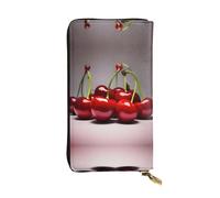 QAZWZML Chilean cherries Leather clutch wallet, suitable for men or women long wallet, size 2.5 * 10.5 inches