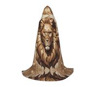 QAZWZML Classical lion head S prints Capes Stage Performances, Theater Performances, Cosplay Youth Hooded Capes