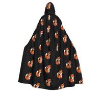 QAZWZML Clever Fox Stylish patterned hooded cape, warm cloak suitable for holiday parties, dances or gatherings.