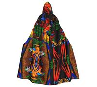 QAZWZML Colored Parrot Patterned hooded poncho for adults, party decoration poncho for holiday gatherings