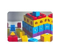 QAZWZML Colorful Building Blocks Patterned doormats, Welcome mats, Suitable for Front Doors, backyards, Kitchens or bathrooms.