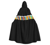 QAZWZML Colorful caterpillar This patterned long hooded cape is warm and suitable for holiday parties, costume parties, or gatherings.