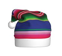 QAZWZML Colorful Mexican Stripes Adult Christmas hat printed holiday hat suitable for New Year's parties and holiday family gatherings