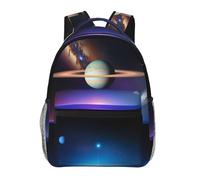 QAZWZML Cosmic Saturn Backpack, Travel Daypack for with Laptop Sleeve