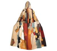 QAZWZML Cosplay Abstract Art Paintings Printed Hooded Cape - Zipperless Bow Tie Oversized Masquerade Hooded Cape