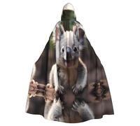 QAZWZML Cosplay Cute Koala Printed Hooded Cape - Zipperless Bow Tie Oversized Masquerade Hooded Cape