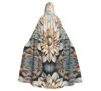 QAZWZML Cosplay Shellac Printed Hooded Cape - Zipperless Bow Tie Oversized Masquerade Hooded Cape