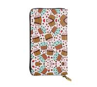 QAZWZML Cupcake and Muffin Coin Storage Bag, Long Clutch, Mobile Phone Bag and ID Card Compartment are Suitable for Travel and Daily use