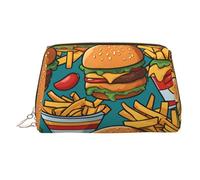 QAZWZML cute burger fries Printed Cosmetics Storage Bag Travel Home Toiletry Bag Suitable For Business Trips And Vacation Essentials