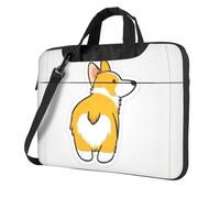 QAZWZML cute corgi butt Patterned 13 inch portable laptop bag with shoulder strap, can be worn as a crossbody bag