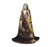 QAZWZML Cute Koala Plant M prints Capes Stage Performances, Theater Performances, Cosplay Youth Hooded Capes