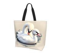 QAZWZML Cute little butterfly Printed tote bag, organizer shoulder bag, suitable for travel, yoga, and shopping., Cute Little Swan, One Size