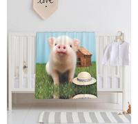QAZWZML Cute PigBaby swaddle blanket, perfect for newborns, crib blankets, for use in the crib, naptime, or daycare