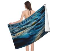 QAZWZML Dawn Ocean Waves Patterned absorbent bath towels, beach towels, suitable for pools and beaches