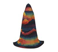 QAZWZML dawn Printed Large Capes Stage Performances, Theater Performances, Cosplay Youth Hooded Capes