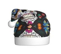 QAZWZML Day of The Dead Adult Christmas hats with printed holiday prints perfect for stage performances holiday parties and more