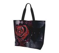 QAZWZML Dew rose pattern shoulder bag, organizer bag for travel, business trips and beach trips