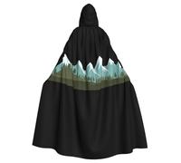 QAZWZML Distant snow-capped mountains This patterned long hooded cape is warm and suitable for holiday parties, costume parties, or gatherings.