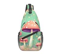 QAZWZML Dream Mushroom Patterned single shoulder crossbody bag, adjustable chest bag, designed specifically for travel and cycling