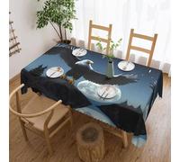 QAZWZML Eagle Under The Stars Patterned Square lace Tablecloth 54x72in Suitable for Dining Tables buffets Parties and Camping